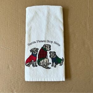 Bella Lux Christmas Collection Dog Trio Kitchen Towel Tea Dishcloth Santa Please